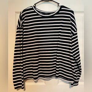 Forever 21 Black and White Striped Blouse